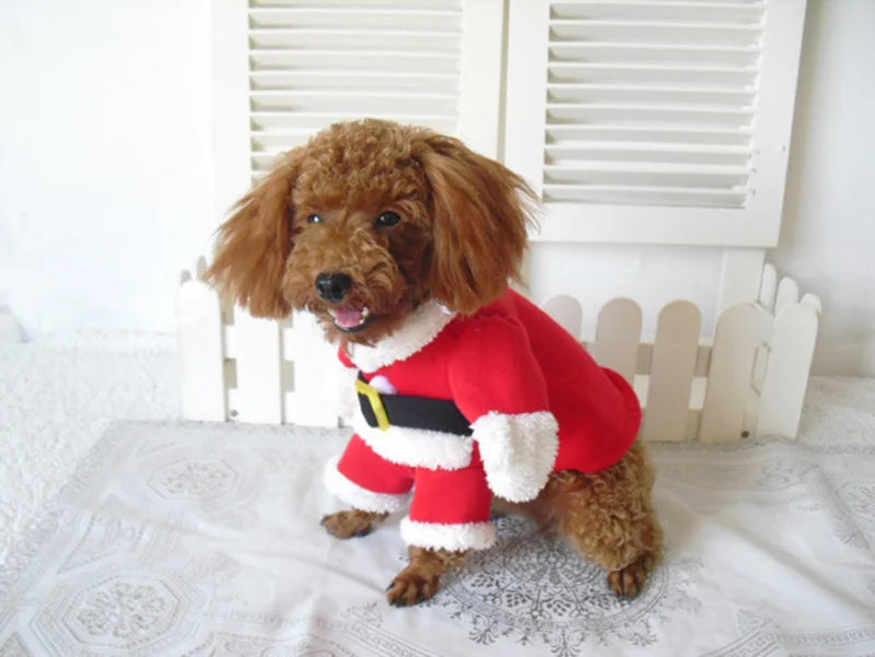 Christmas Dog Costume For Small Dogs Cat Funny Santa Claus Cosplay Clothes Puppy Jumpsuit Chihuahua Yorkshire Pet Supplies Party