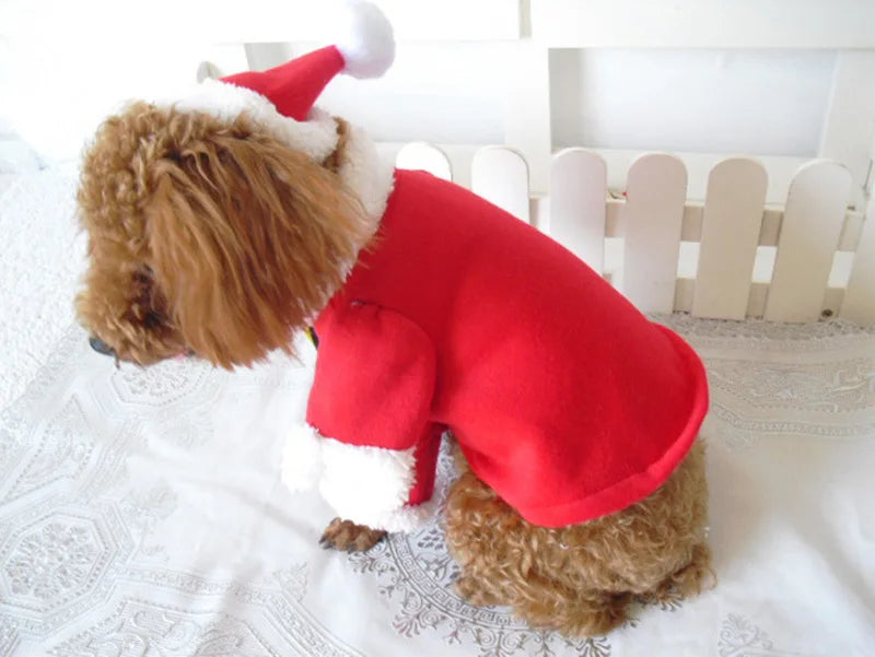 Christmas Dog Costume For Small Dogs Cat Funny Santa Claus Cosplay Clothes Puppy Jumpsuit Chihuahua Yorkshire Pet Supplies Party